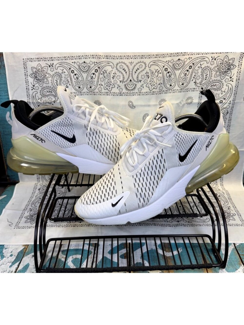 Nike Air Max 270 Shoes White Athletic Running Workout Sneaker Mens Size 12